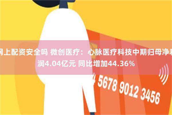 网上配资安全吗 微创医疗：心脉医疗科技中期归母净利润4.04亿元 同比增加44.36%