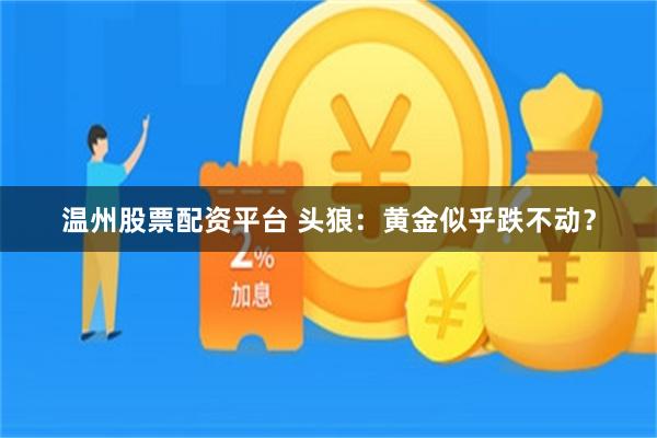 温州股票配资平台 头狼：黄金似乎跌不动？